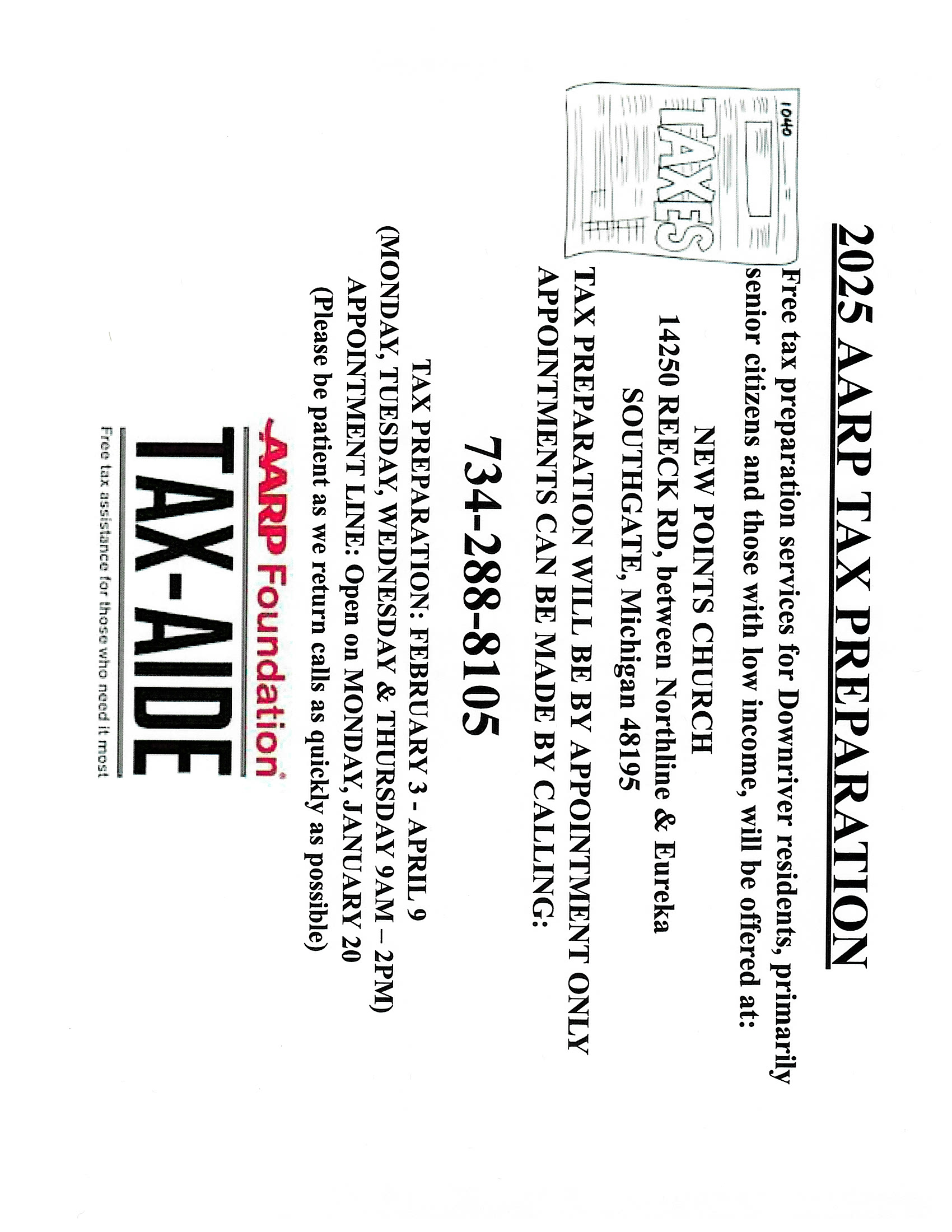 2025 Tax AARP flyer